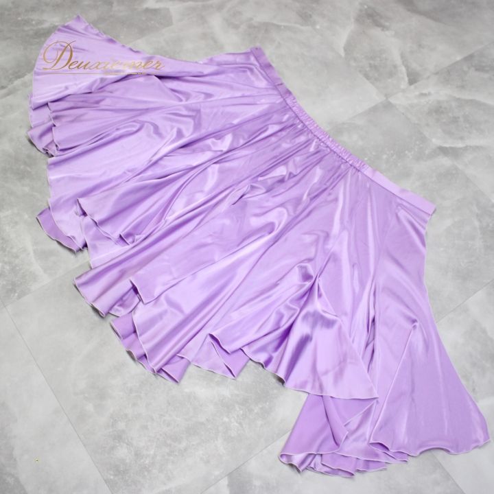 社交ダンス　スカート　紫　パープル　フリル M〜L 社交ダンス 衣装 スタンダード スカート レッスンウェア オール