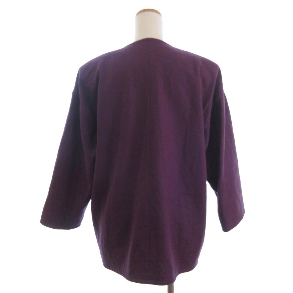 ジバンシィ GIVENCHY ノーカラー ジャケット コート ウール 紫