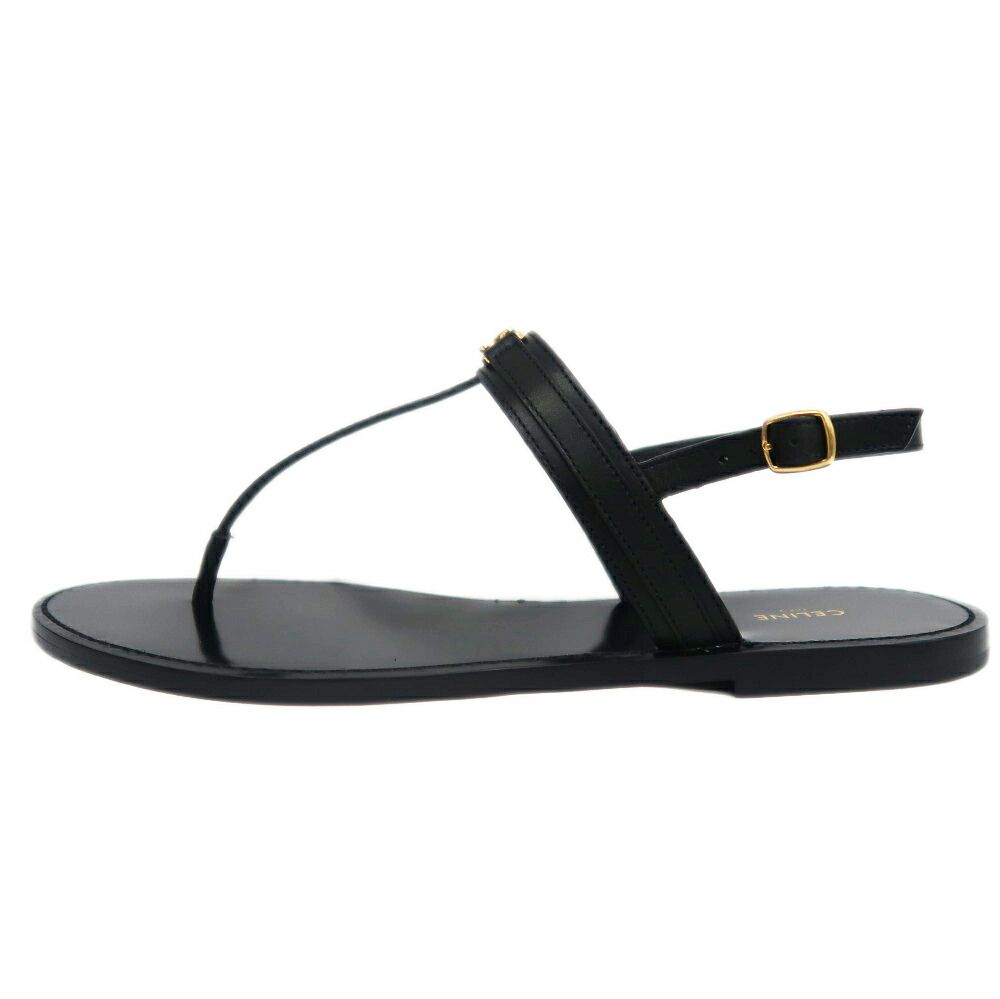 名東 セリーヌ トング サンダル ブラック レザー サイズ42 メンズ 靴