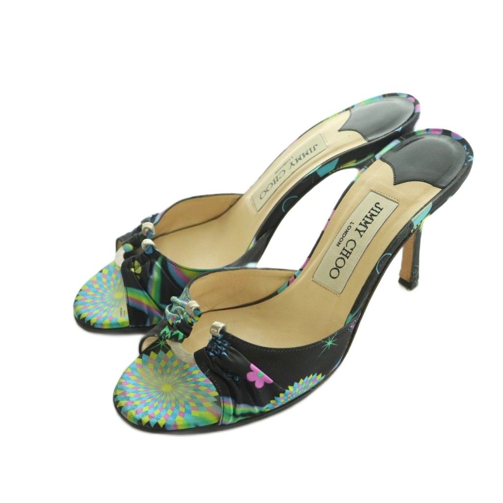 ジミーチュウ JIMMY CHOO ミュール ピンヒール 総柄 35.5 22.5 cm マルチカラー |MI GY 57