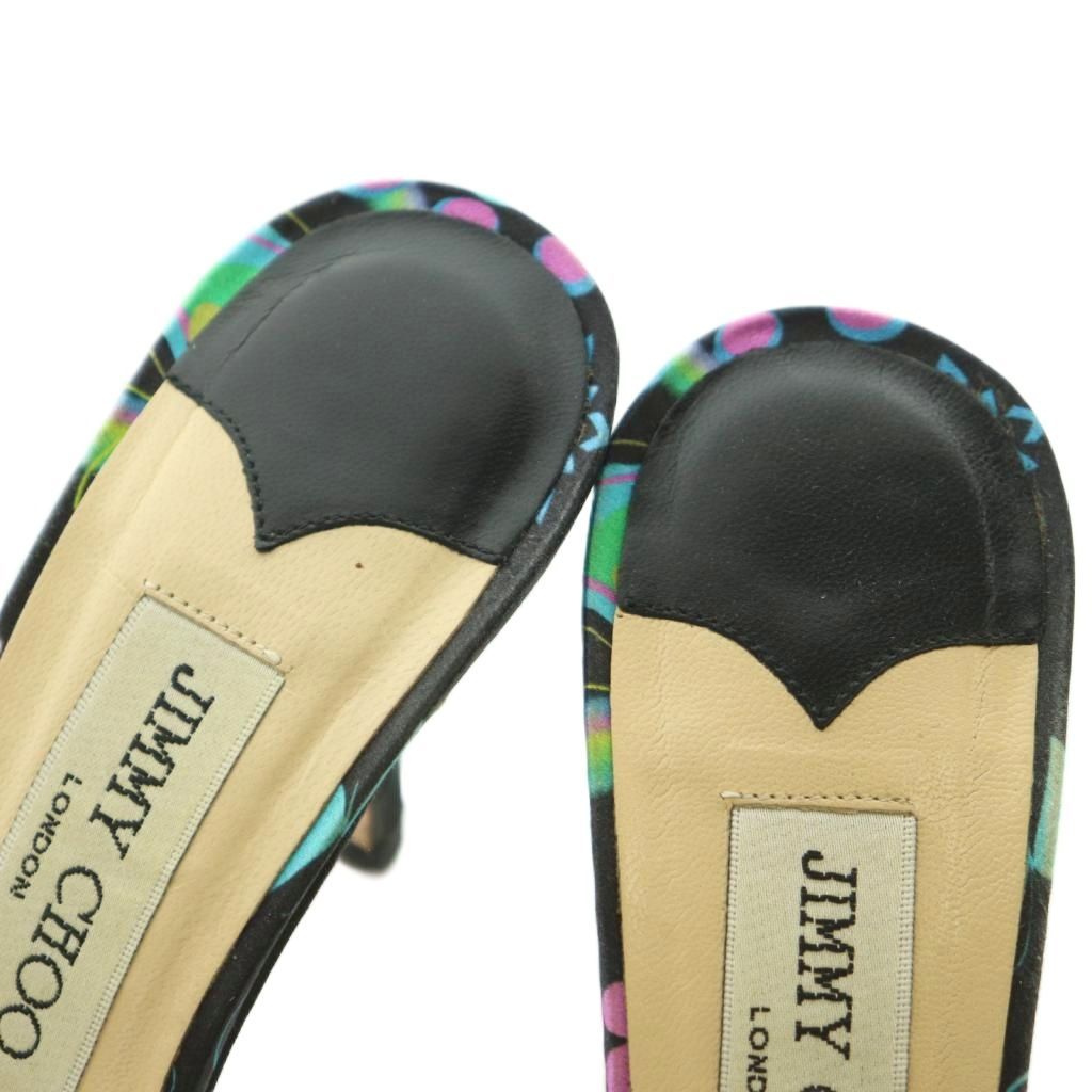  ジミーチュウ JIMMY CHOO ミュール ピンヒール 総柄 35.5 22.5 cm マルチ MI GY 57 ミュール サンダル ミュール