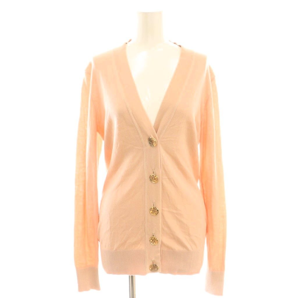 【中古】トリーバーチ TORY BURCH ニット カーディガン 金ボタン S ピンク /DF ■GY57 レディース トリーバーチ TORY BURCH ニット カーディガン 金ボタン S ピンク /DF