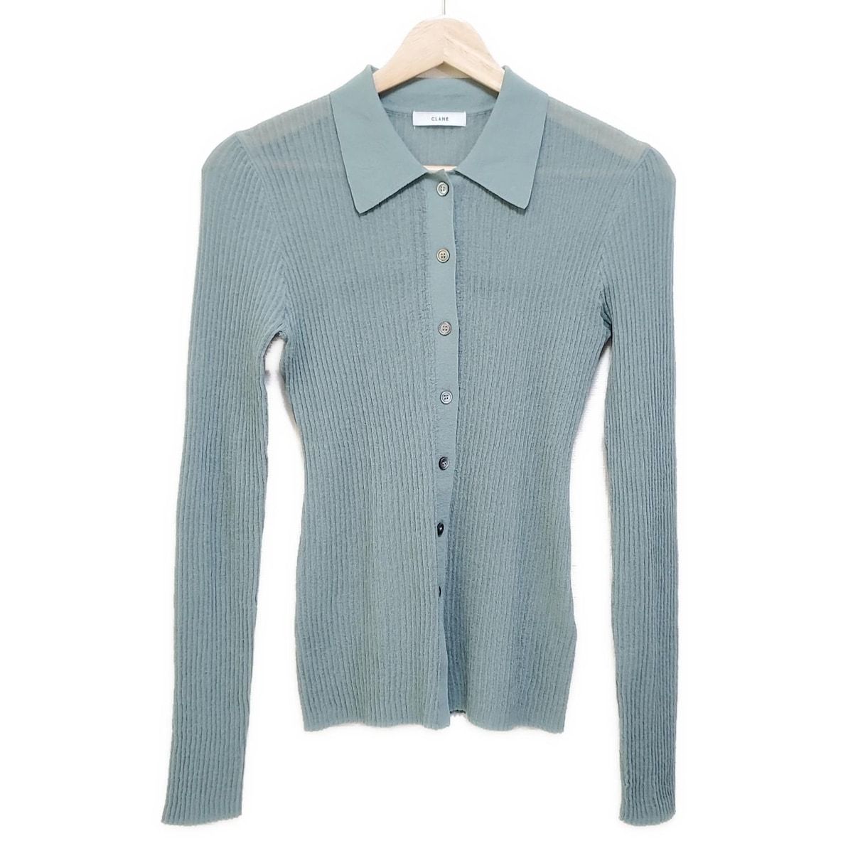 CLANE クラネ 長袖シャツブラウス サイズ2 M レディース - グリーン ニット