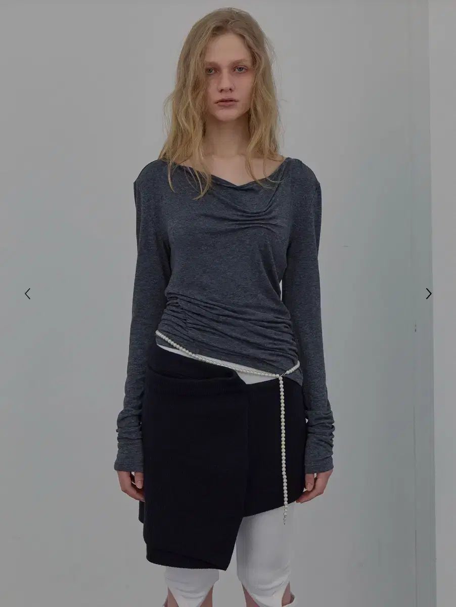 lcdc DART-DETAIL HOODIE MELANGE GREY