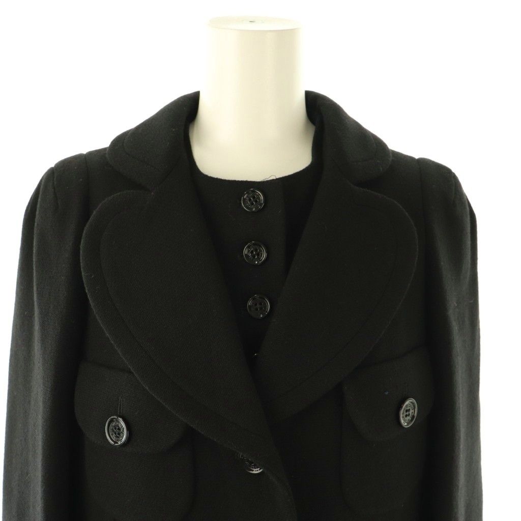 シーバイクロエ SEE BY CHLOE コート レイヤード ウール ミドル 40