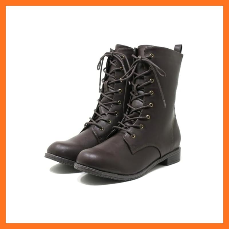 kando カンド 大きいサイズ レディース 幅広 ワイズ 4 e 8ホール レースアップブーツ ブラックスムース 02413 TW DBR L 26 5 cm