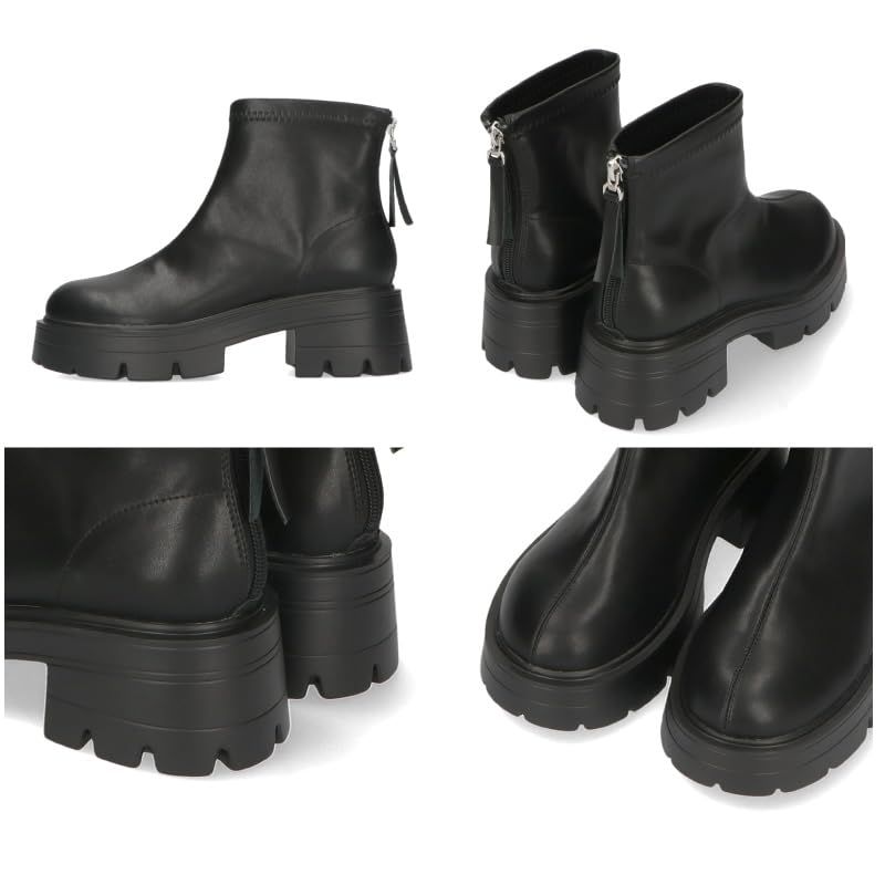 ソフトレザー厚底ショートブーツ 41416