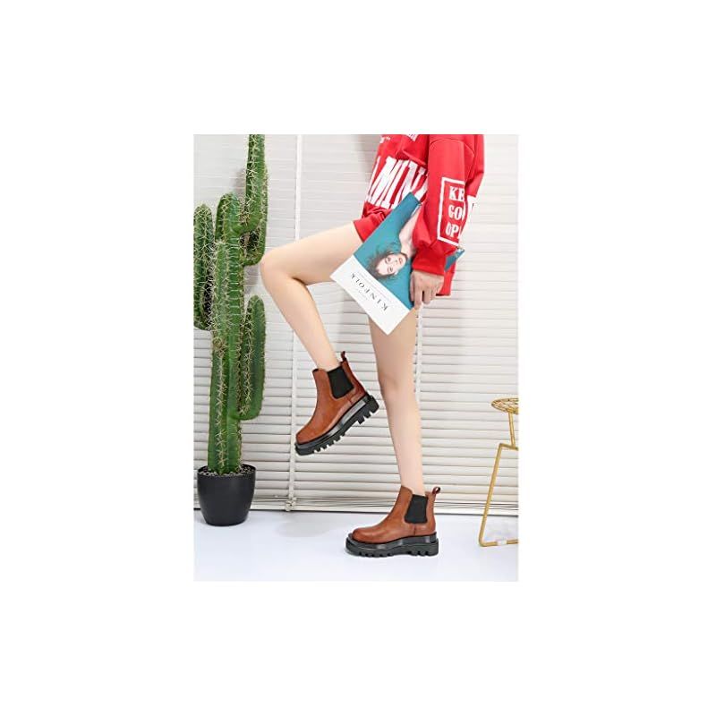  Placck レディースショートブーツ チェルシーブーツ 本革 秋冬靴 サイドゴア 厚底 美脚 カジュアル 大きいサイズ zong 23 cm ブーツ ブーティ キッズシューズ