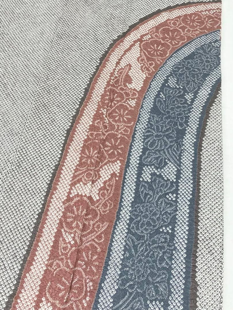  ふくれ織 小紋 紋意匠 梅 松 正絹 躾糸付き A 116 小紋 着物