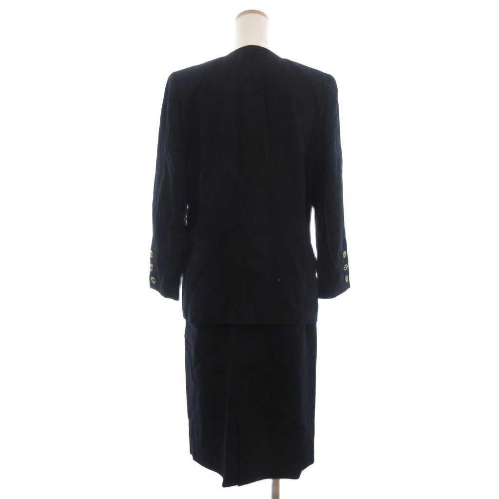 レリアン Leilian スーツ セットアップ ノーカラー ジャケット