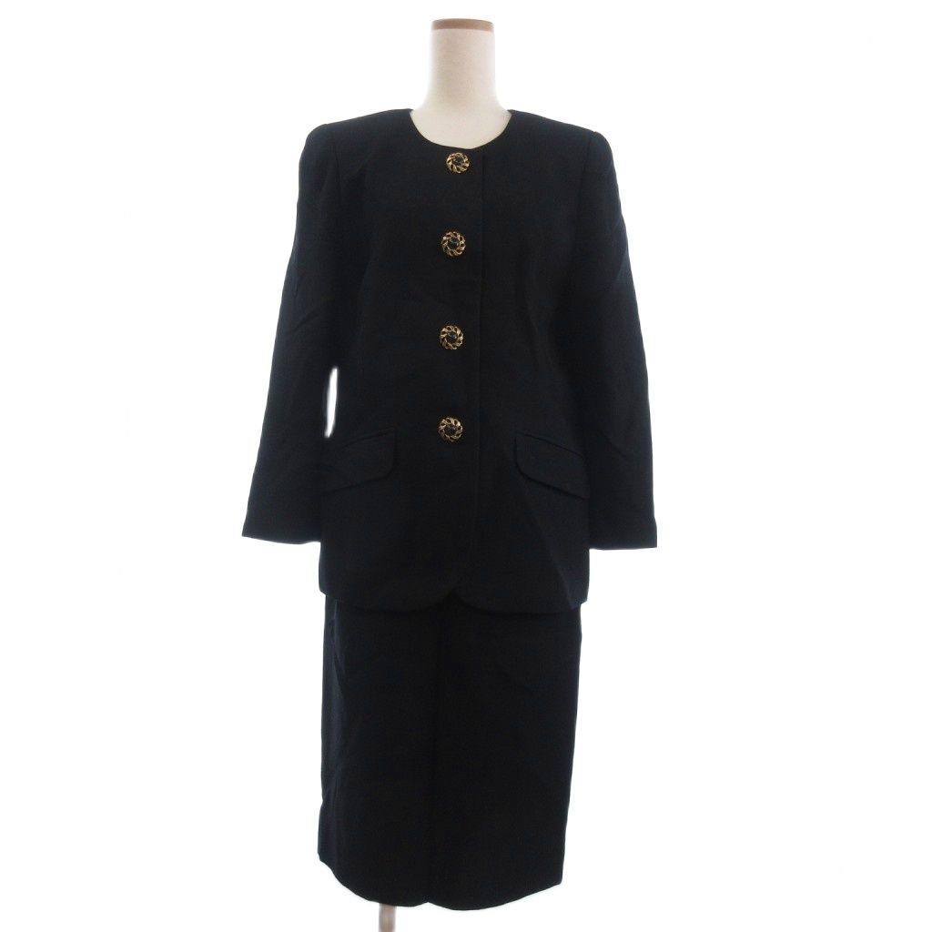 レリアン Leilian スーツ セットアップ ノーカラー ジャケット