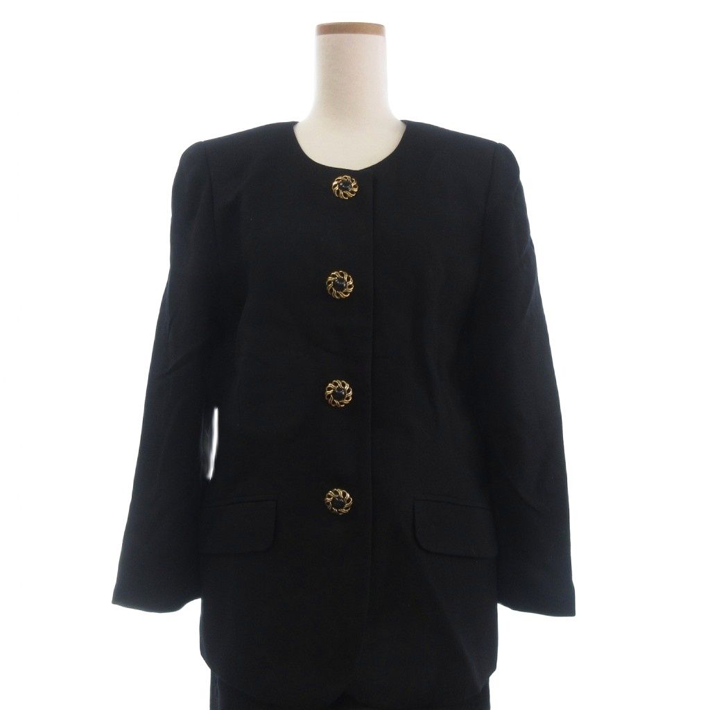 レリアン Leilian スーツ セットアップ ノーカラー ジャケット