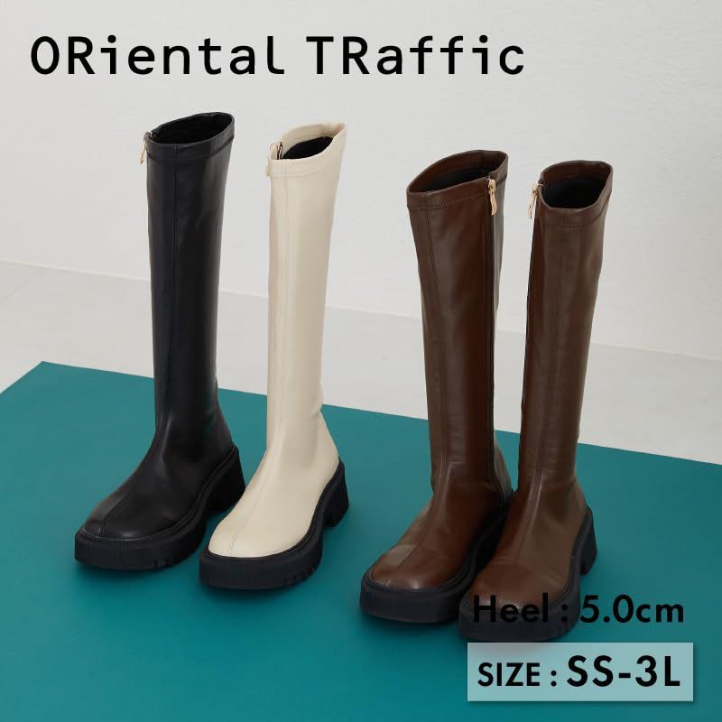 厚底ストレッチロングブーツ|31508