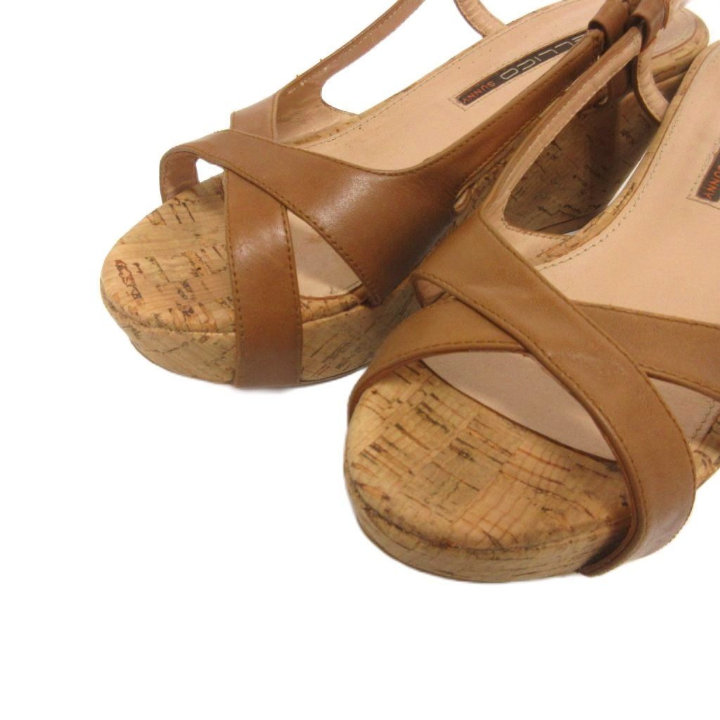 ペリーコ PELLICO サンダル ストラップ コルク ウェッジソール 36 茶