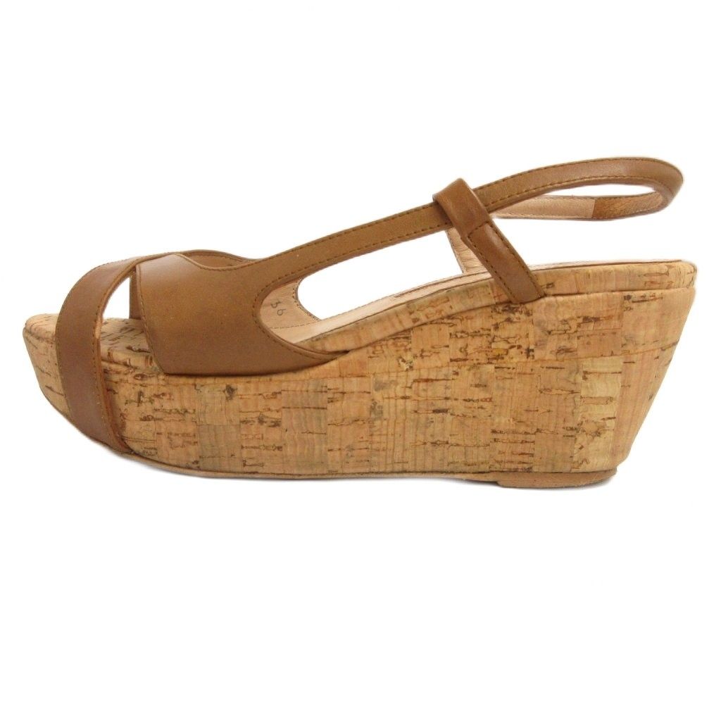 ペリーコ PELLICO サンダル ストラップ コルク ウェッジソール 36 茶