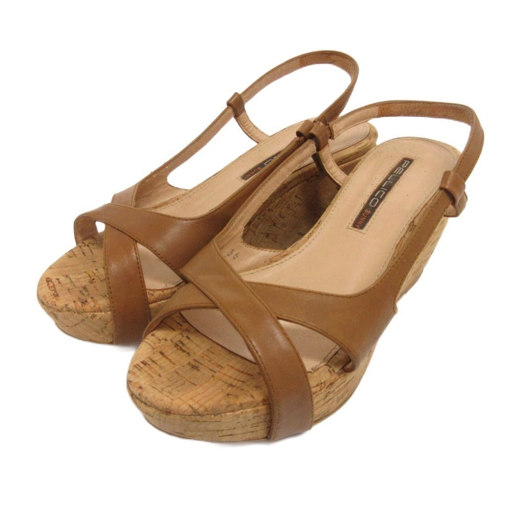 ペリーコ PELLICO サンダル ストラップ コルク ウェッジソール 36 茶