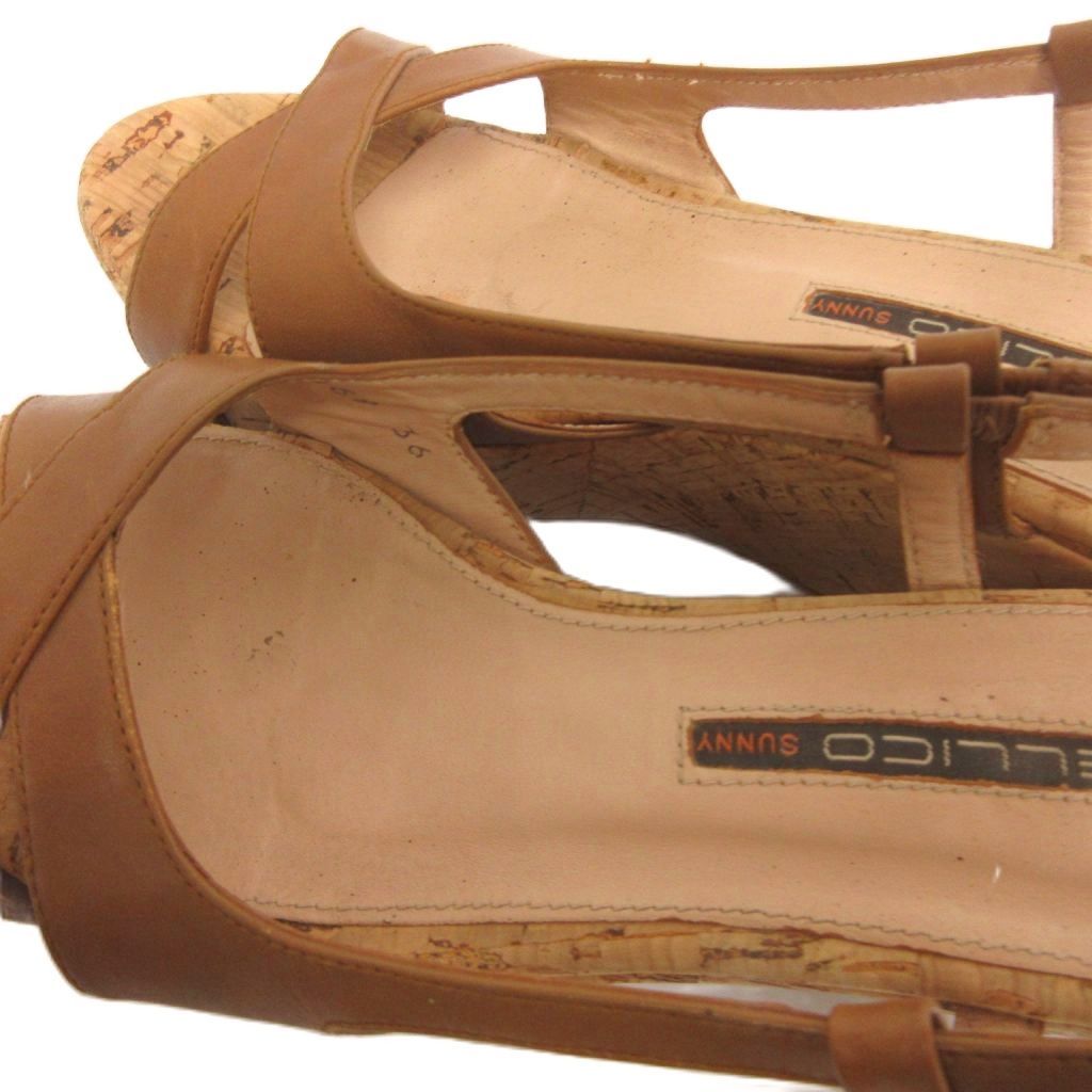 ペリーコ PELLICO サンダル ストラップ コルク ウェッジソール 36 茶