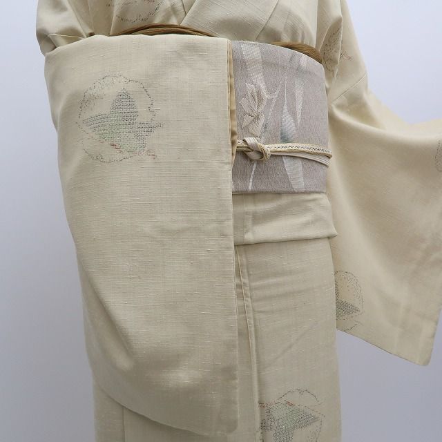  ✾まめ藤✾ｍ723＊正絹 雪輪 トールサイズ 手縫い仕立て 真綿結城紬 紬 着物
