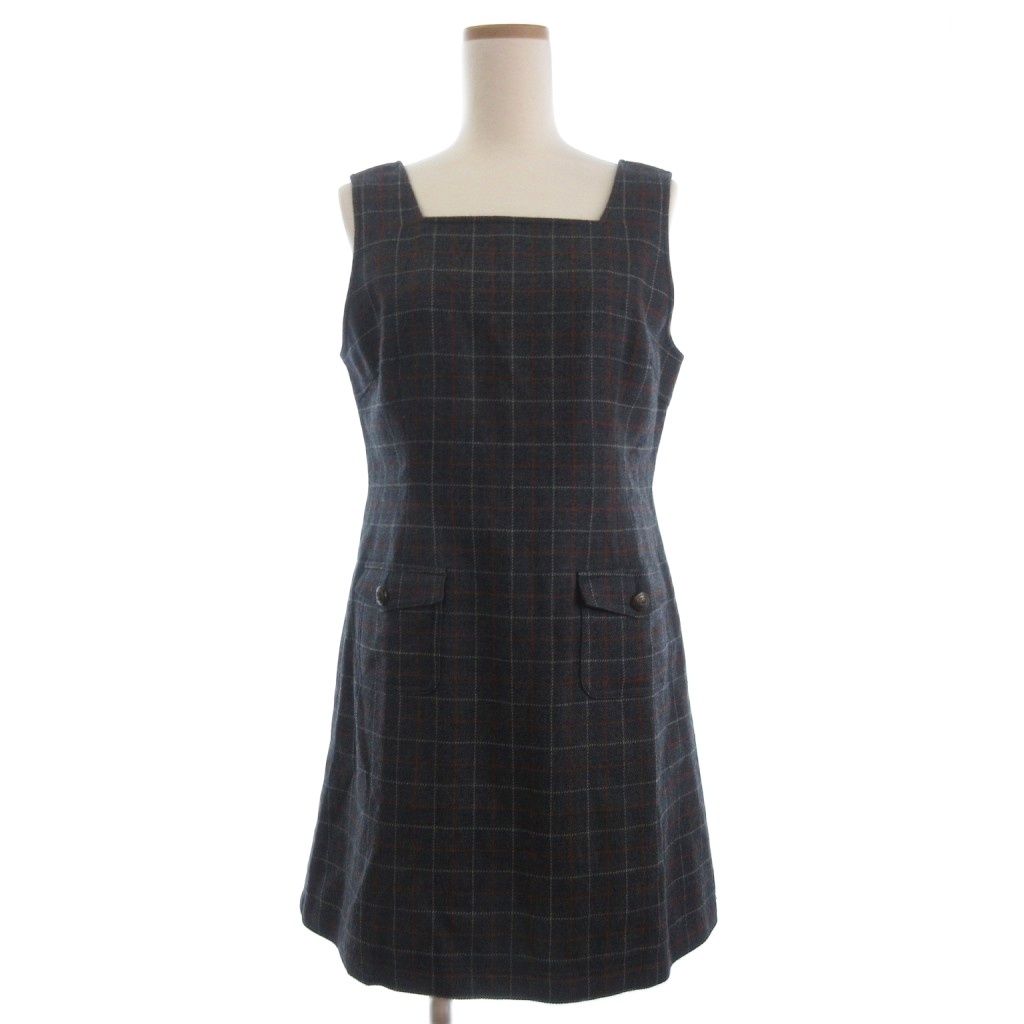【中古】バーバリーズブルーレーベル ヴィンテージ ワンピース ミニ チェック柄 ノースリーブ 40 グレー バーバリーズブルーレーベル Burberry's BLUE LABEL ヴィンテージ