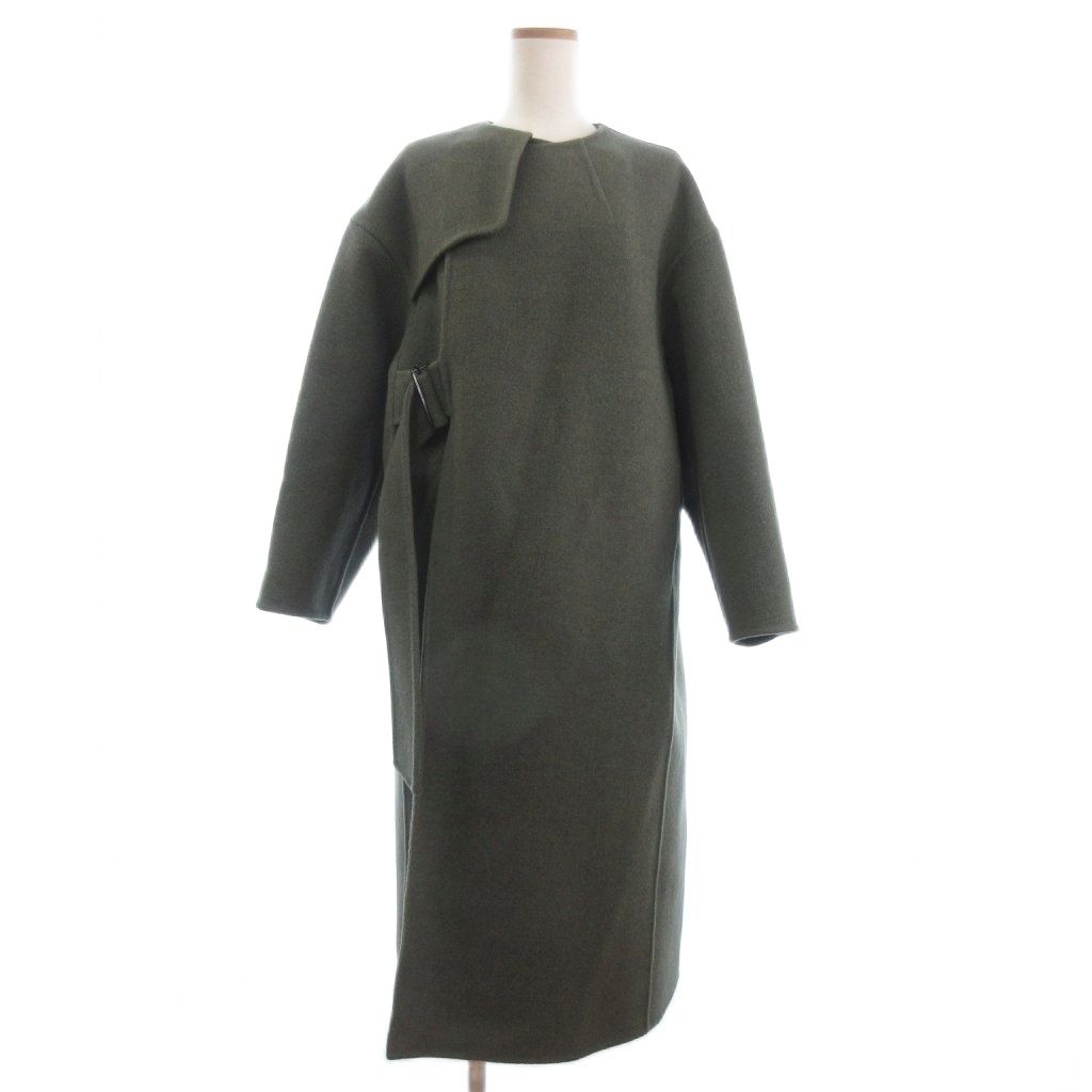 【中古】ハイク HYKE コート ロング ノーカラー 長袖 オーバーサイズ 1 カーキ レディース ハイク HYKE コート ロング ノーカラー 長袖 オーバーサイズ 1 カーキ