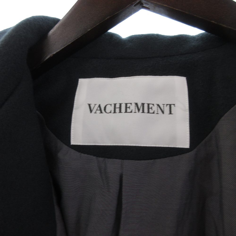【中古】ヴァシュモン Vachement コート ダブルブレスト ショート丈 長袖 F ダークグリーン レディース ヴァシュモン Vachement コート ダブルブレスト ショート丈 長袖 F