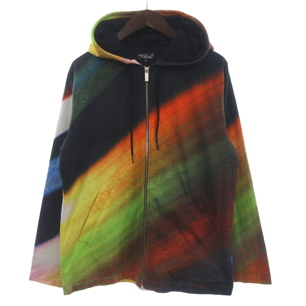 【中古】アニエスベー agnes b. 美品 パーカー ジップアップ フーディー アートプリント 長袖 S マルチカラー アニエスベー agnes b. 美品 パーカー ジップアップ フーディー アート
