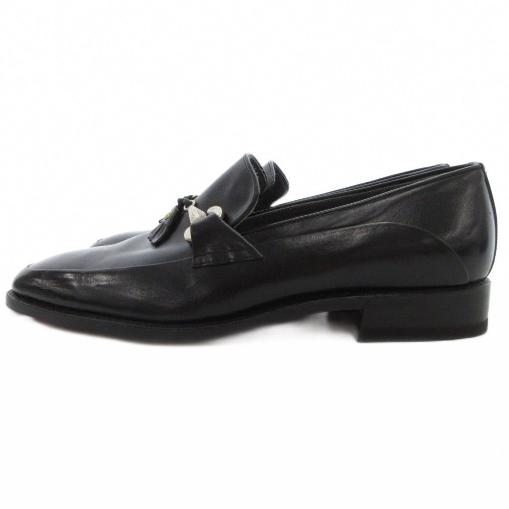 バレンシアガ ヴィンテージ ビットローファー タッセル レザー 6 黒 ブラック UO GY 62