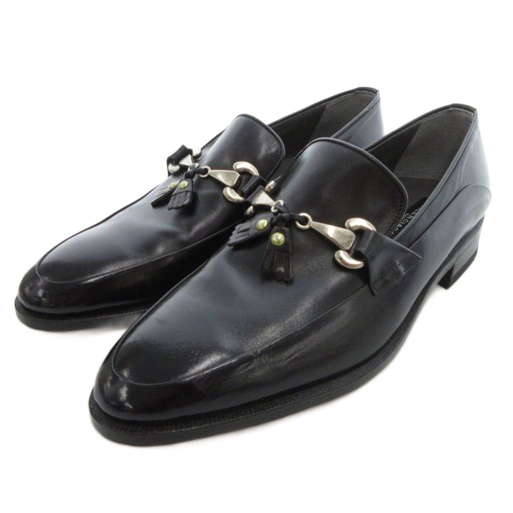 バレンシアガ ヴィンテージ ビットローファー タッセル レザー 6 黒 ブラック UO GY 62