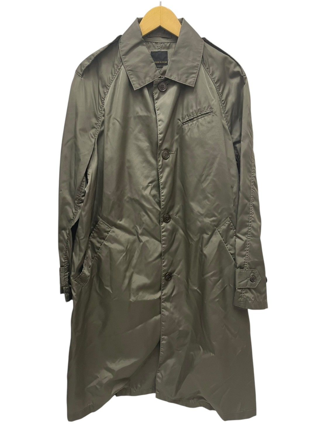 GLAMOUR ヒステリックグラマー トレンチコートラグランスリーブミリタリーコート デビルガール L モスグリーン メンズ 065