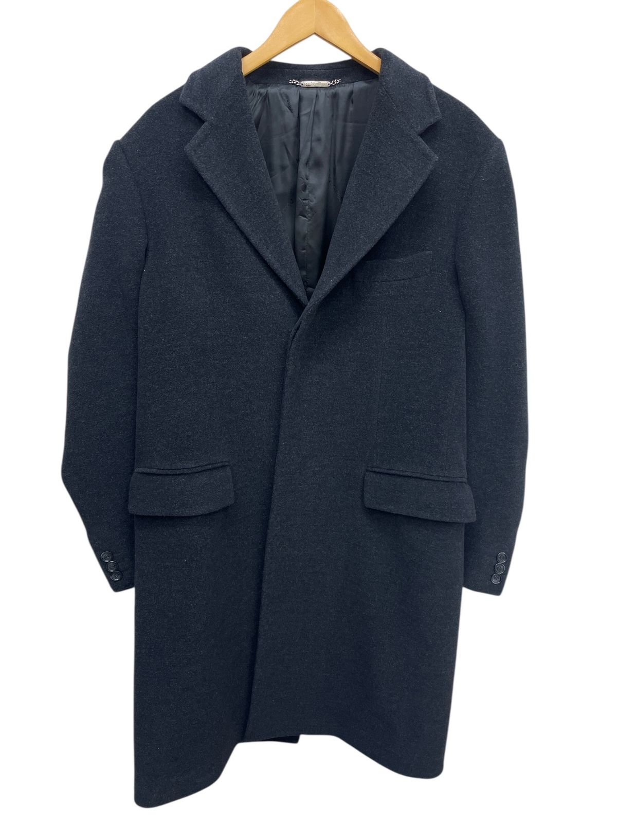 DOLCE-GABBANA ドルチェアンドガッバーナ 羊毛 バージンウール チェスターコート L相当 ブラック メンズ|028