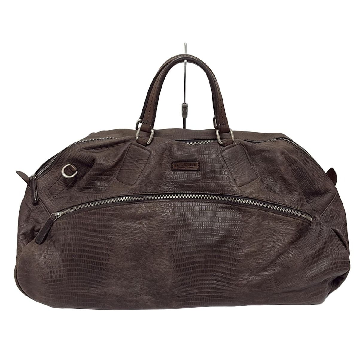 Daniel&Bob ダークブラウン ボストンバッグ Daniel&Bob(ダニエル&ボブ) ボストンバッグ - ダークブラウン 型押し