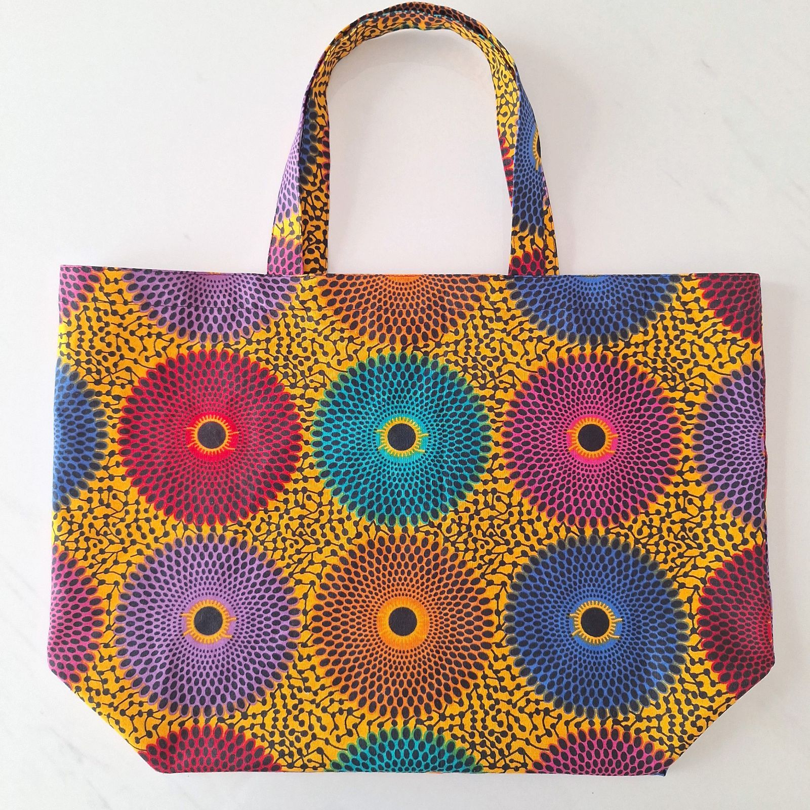 トートバッグ エコバッグ ハンドメイド 大容量 アフリカンプリント