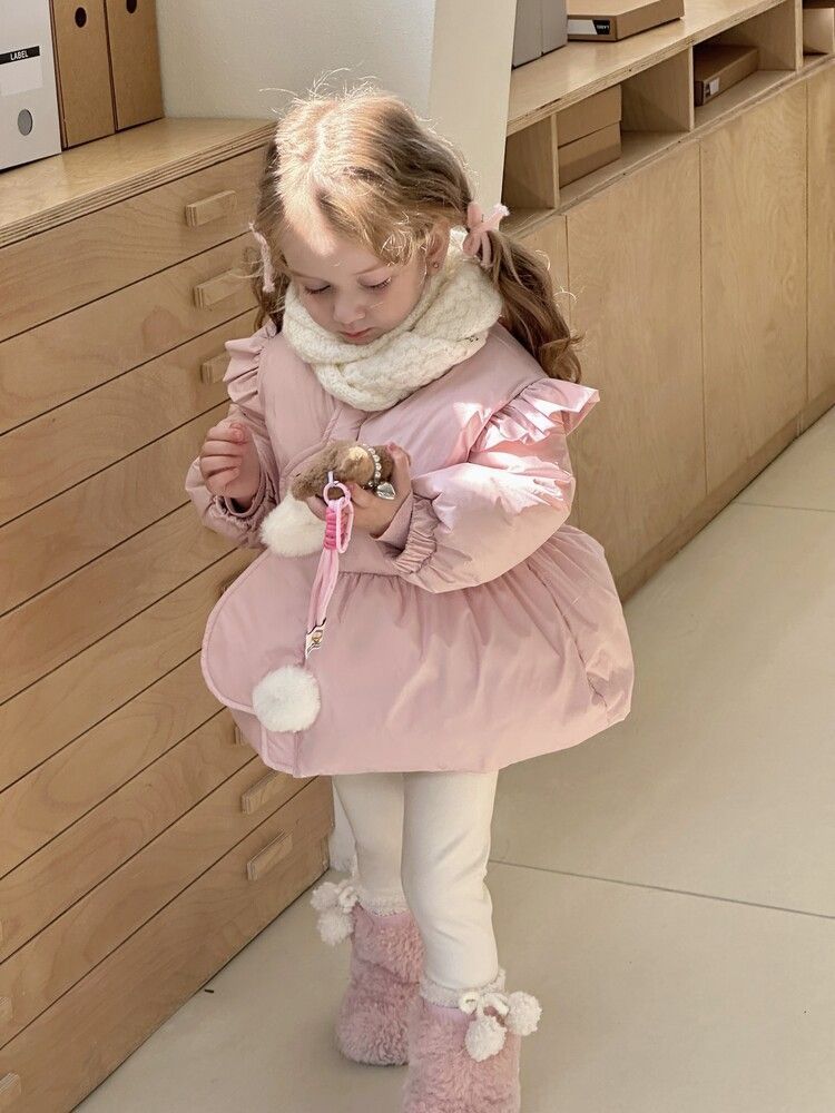 ダウンコート 女の子 ダウンジャケット キッズ アウター 子供 コート 冬服 幼児 フード付きコート うさぎ耳付き 防寒 かわいい 子供服 通学 キッズ服 秋冬 冬 通園 子ども