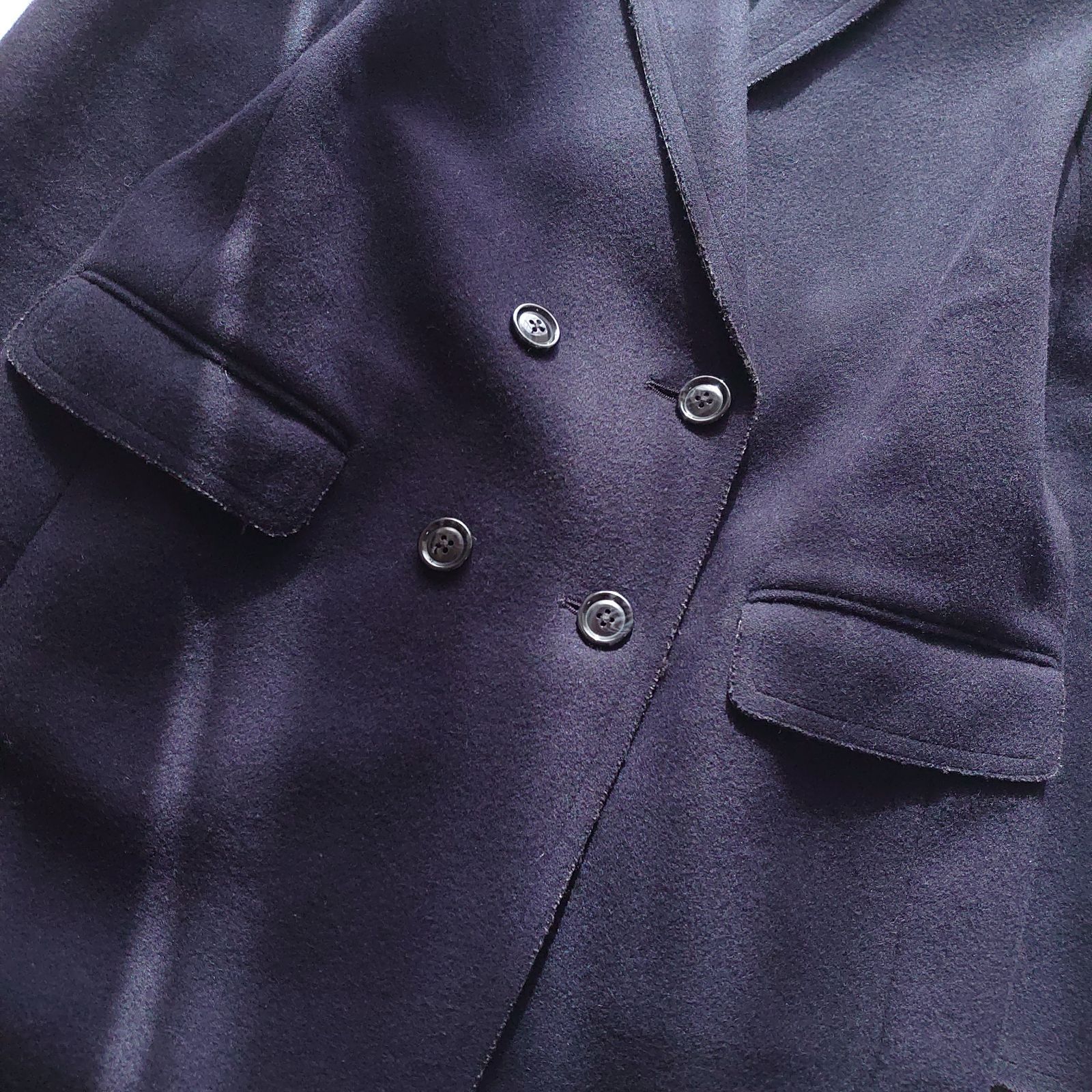 ロンハーマン カシミヤ チェスターコート ロング 紺 ダブル XS カット