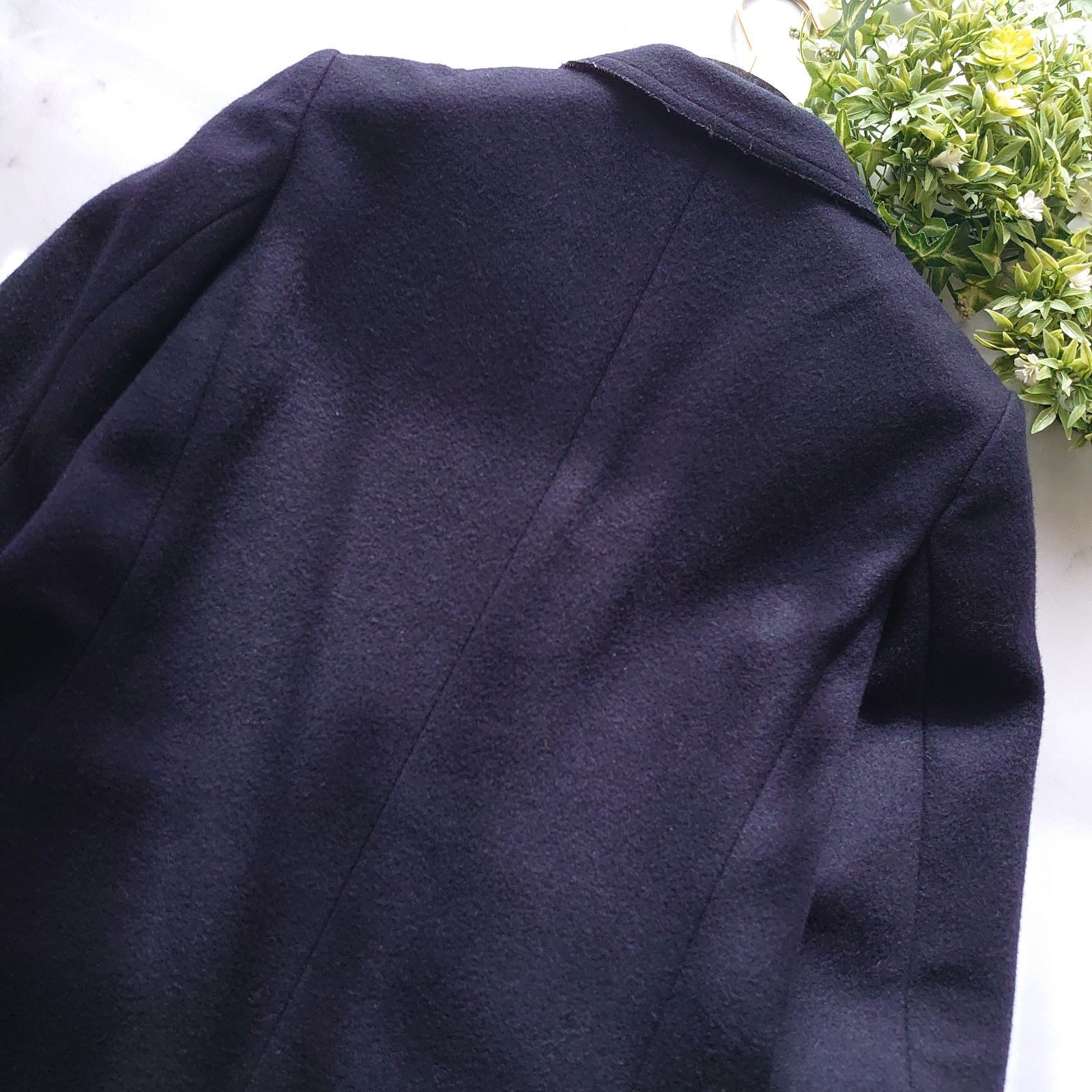 ロンハーマン カシミヤ チェスターコート ロング 紺 ダブル XS カット