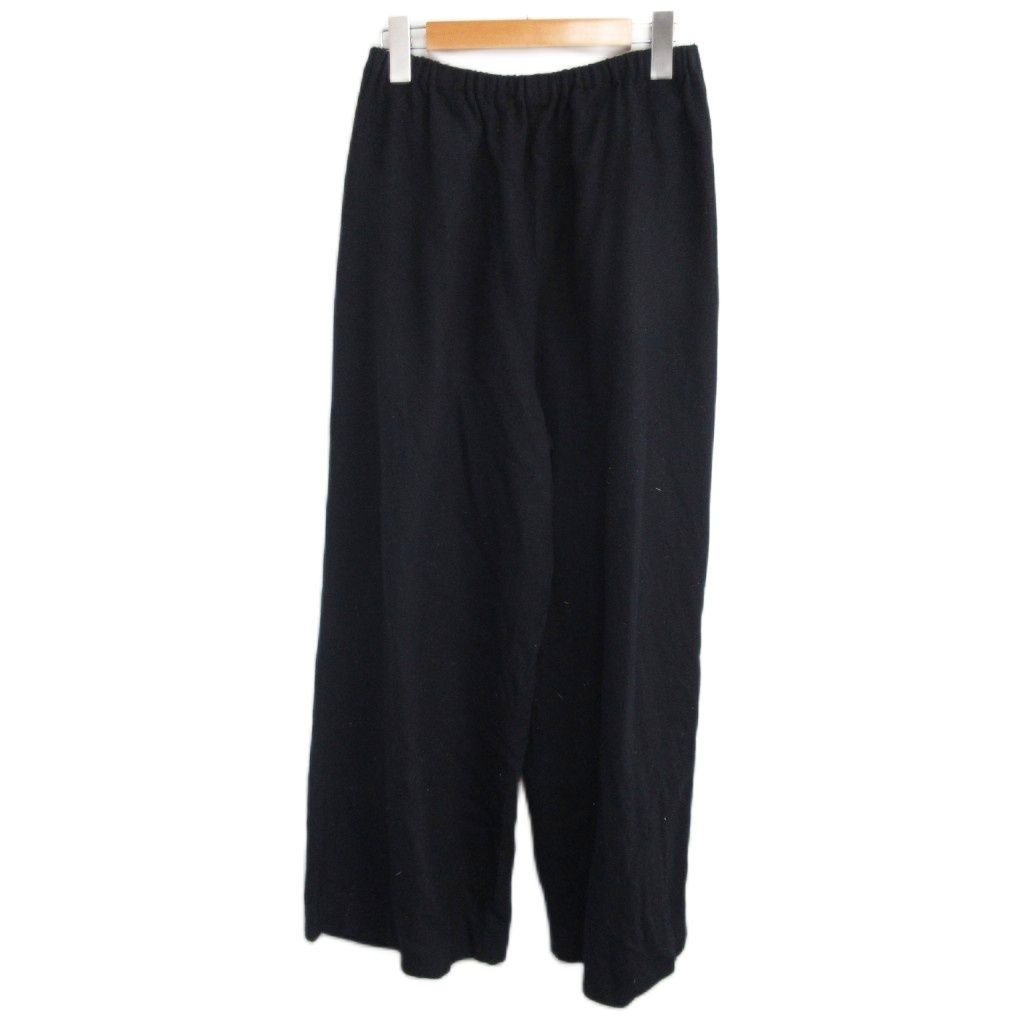 エンフォルド ENFOLD リラックスゴムワイドトラウザー ウール イージーパンツ nagonstans 38 黒 ブラック 2400