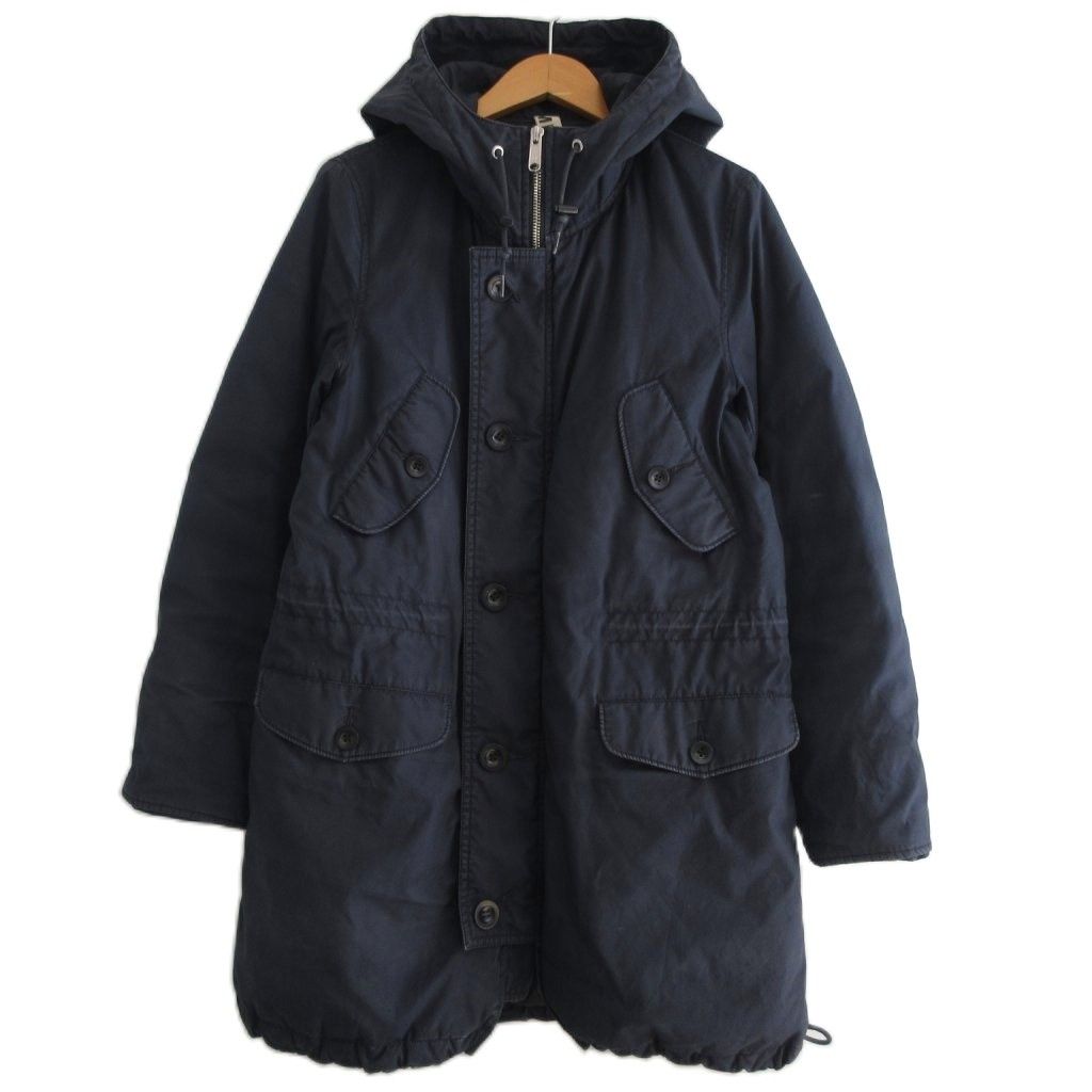 『MHL.』　モッズコート　ダウンジャケット　フード　上品　ネイビー　【L】 マーガレットハウエル MHL. ダウンモッズコート ジャケット 紺