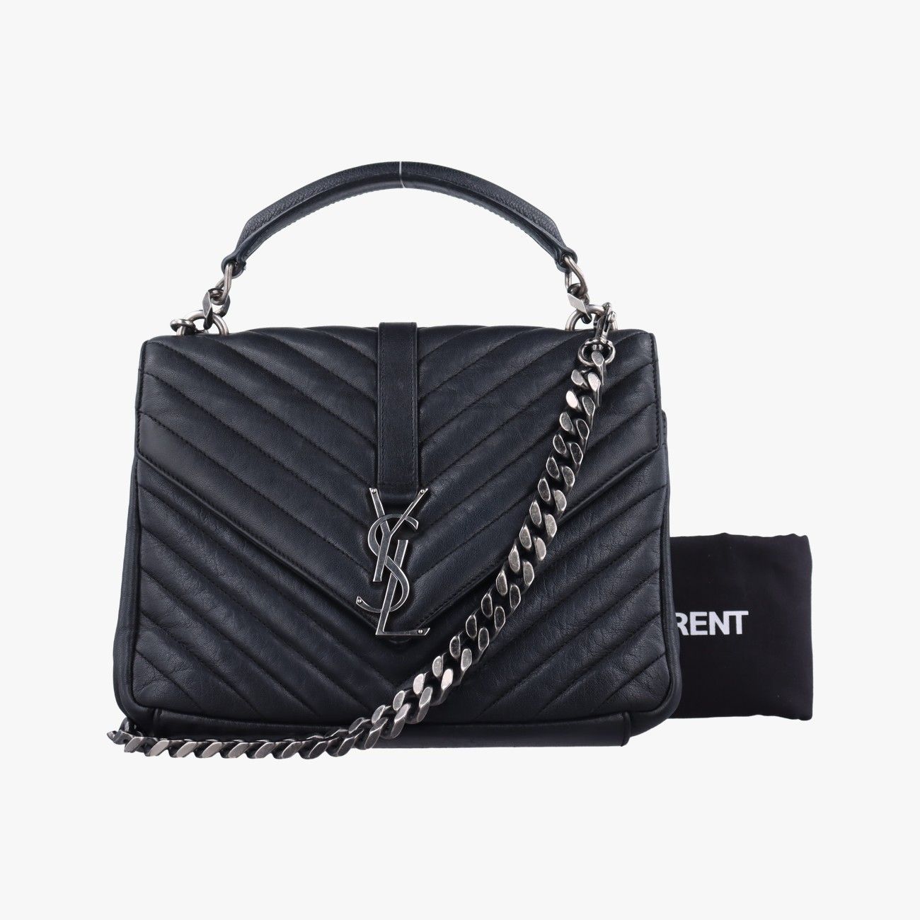 イヴサンローランYves Saint Laurentカレッジ ブラック レザー 428056 0816