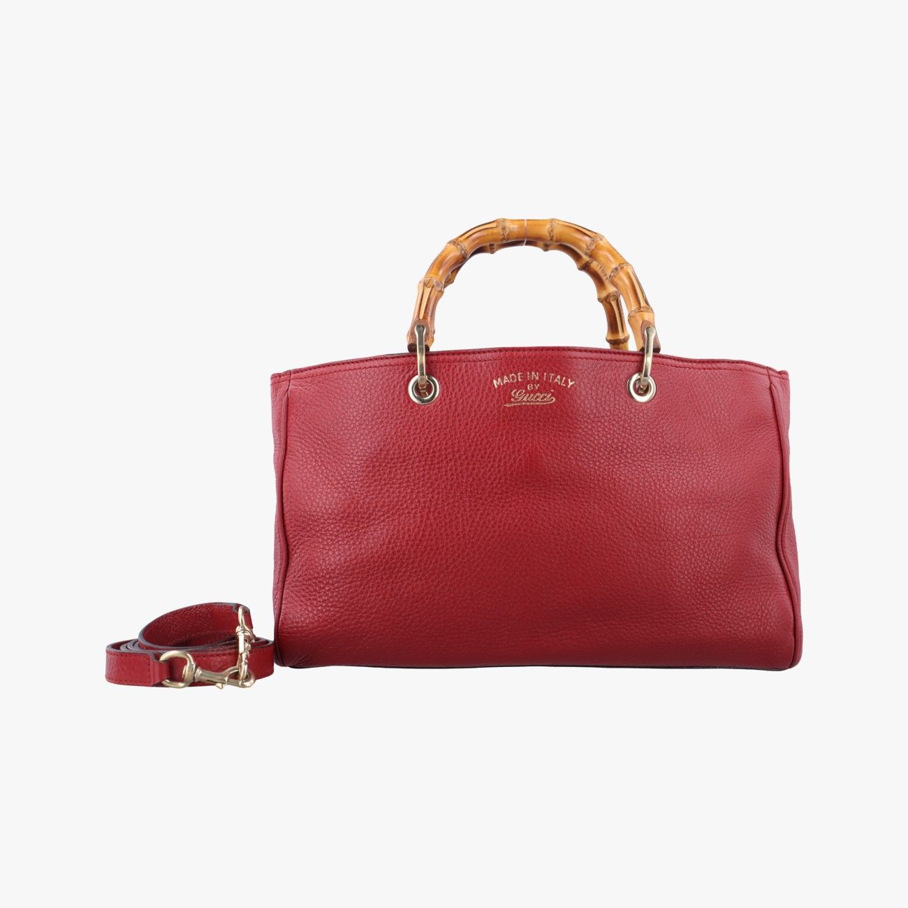 グッチGucciバンブーショッパー レッド レザー 323660