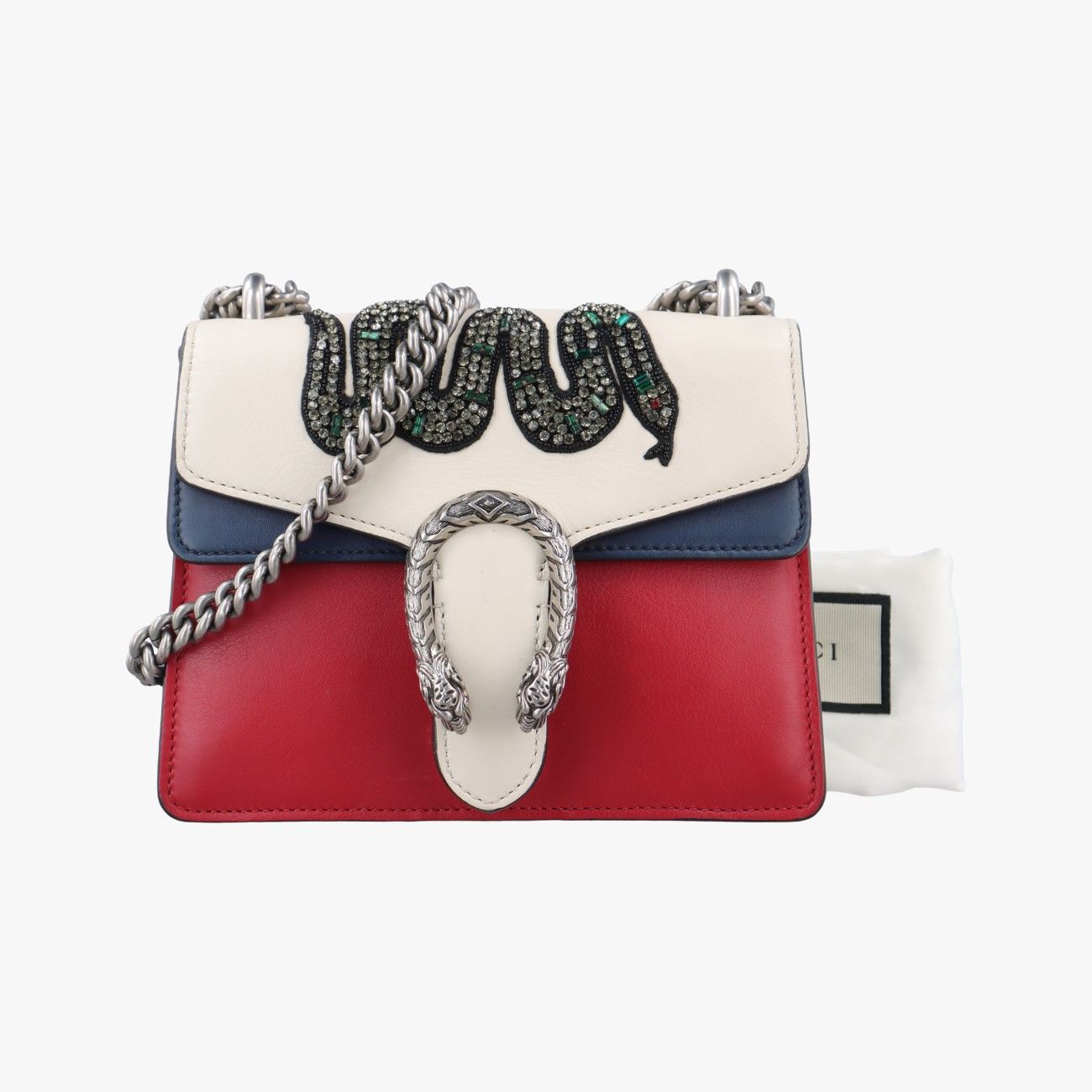 グッチGucciディオニュソス アイボリー レッド ネイビー マルチ レザー 421970