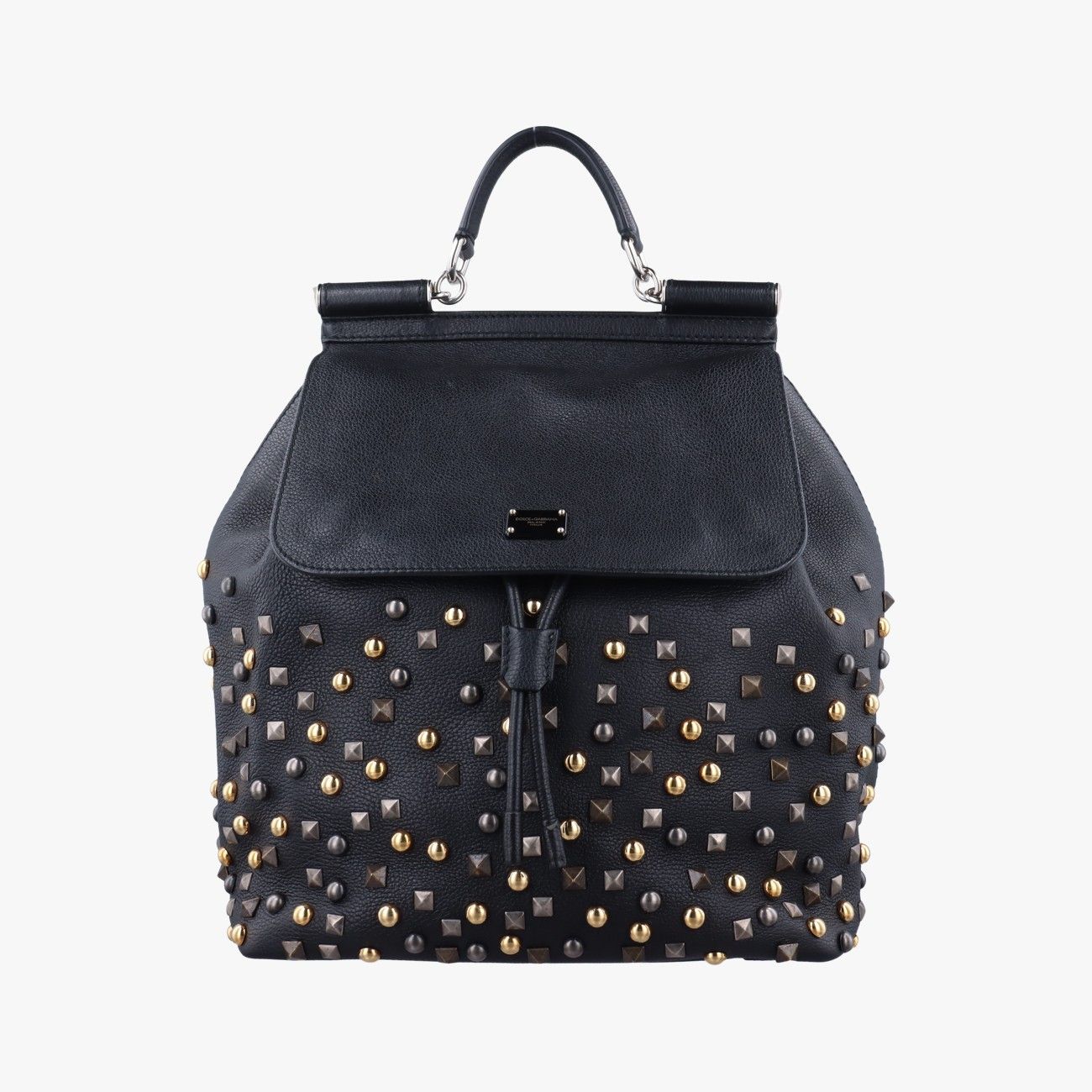 ドルチェ＆ガッバーナDolce & Gabbanaスタッズ ブラック レザー 60