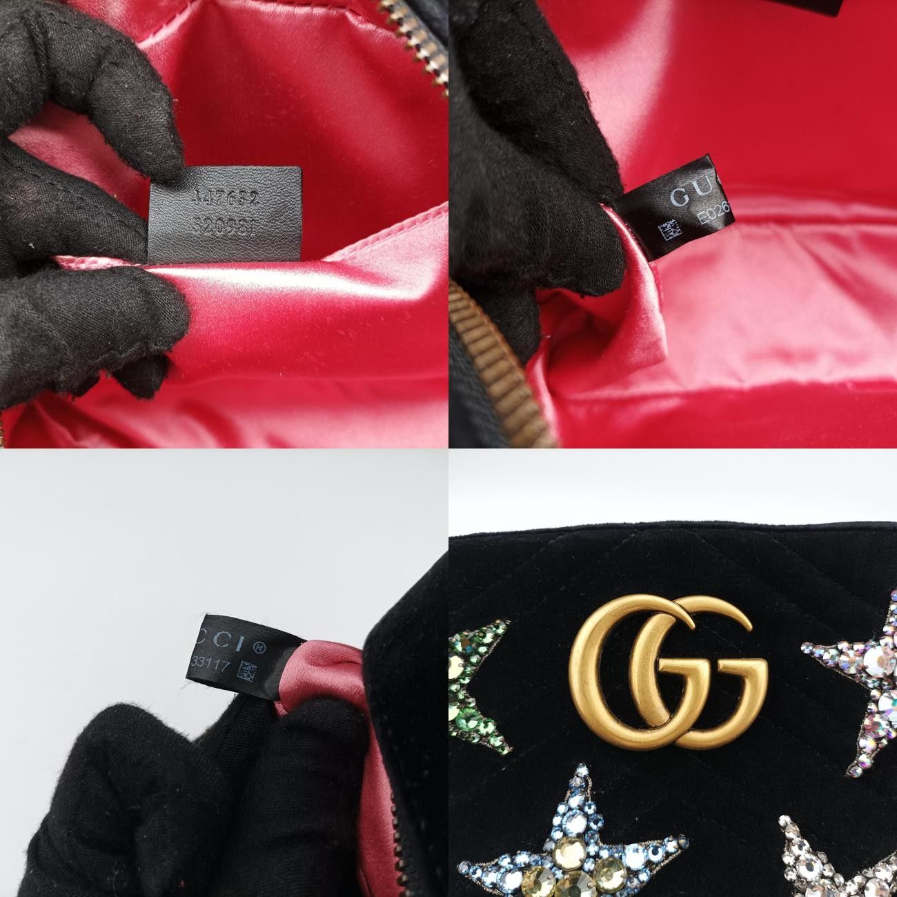  グッチGucciGGマーモント ブラック×マルチ ベロア 447632 メッセンジャーバッグ ショルダーバッグ