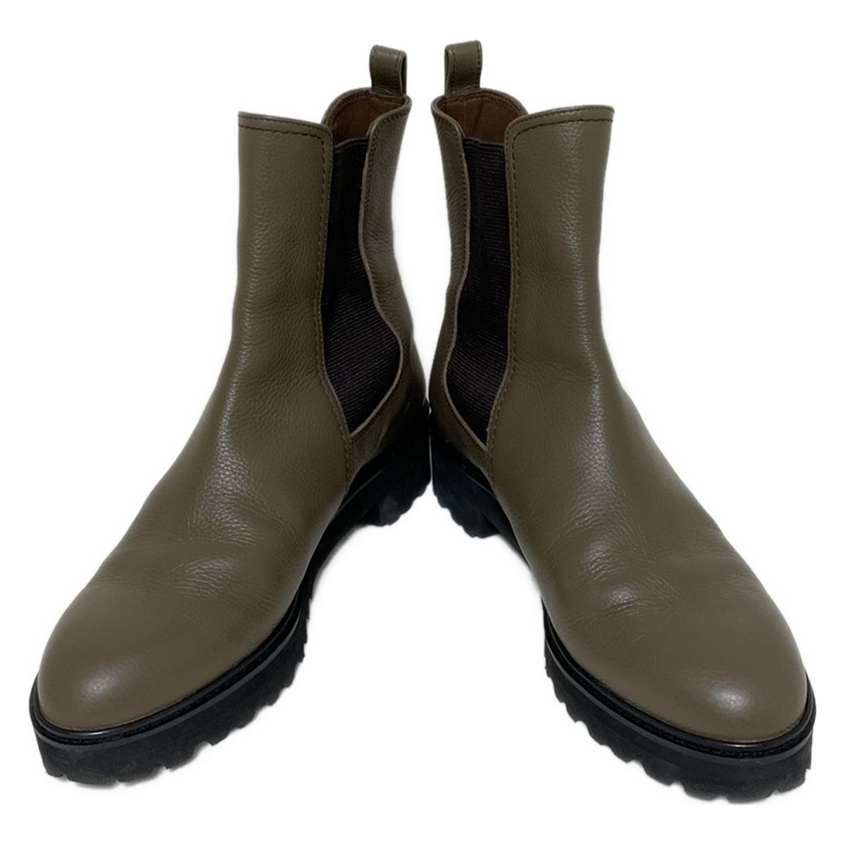 ダイアナ　ベージュ　レザー　ショートブーツ　サイドファスナー　24 美品☆ ダイアナベージュレザーショートブーツサイドファスナーサイズ24