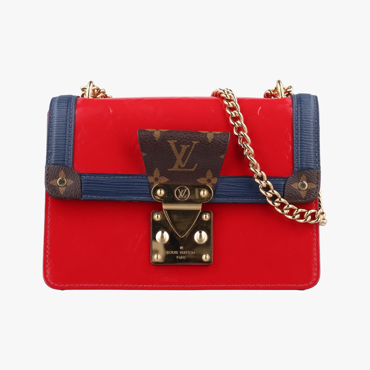 ルイヴィトンLouis Vuittonウィンウッド モノグラム|ブラウン系×スカーレット モノグラムキャンバス×ヴェルニxエピ M 90517 FK 4189