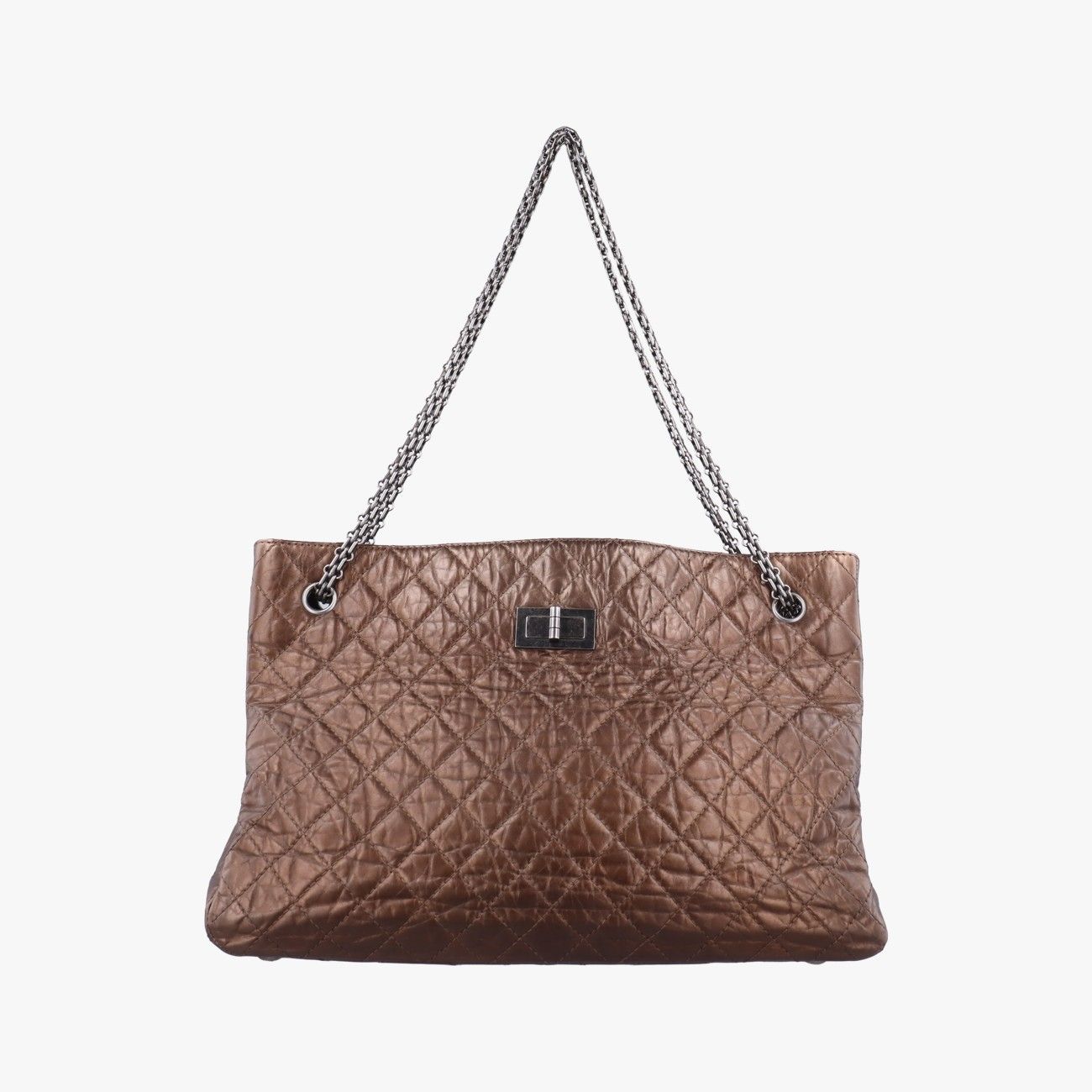 シャネルChanelマトラッセ 2.55 ショッパートート ゴールドブラウン レザー A 50976