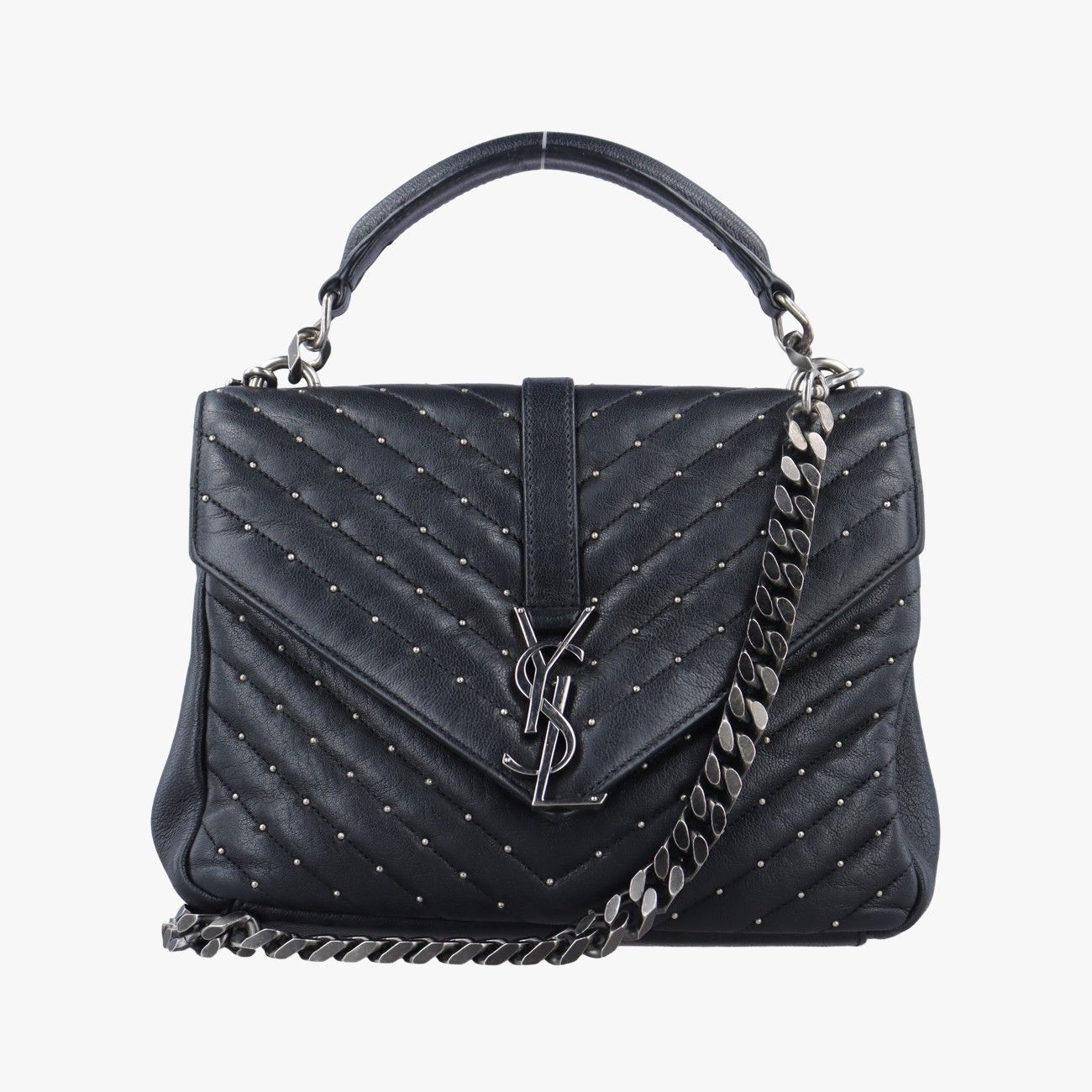 イヴサンローランYves Saint Laurentカレッジ ブラック レザー 428056 0916