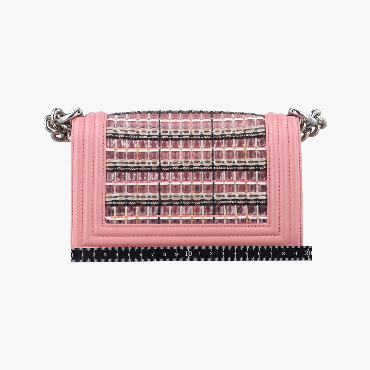 シャネルChanelボーイシャネル ピンク×マルチ レザー×プラスチック A 67085