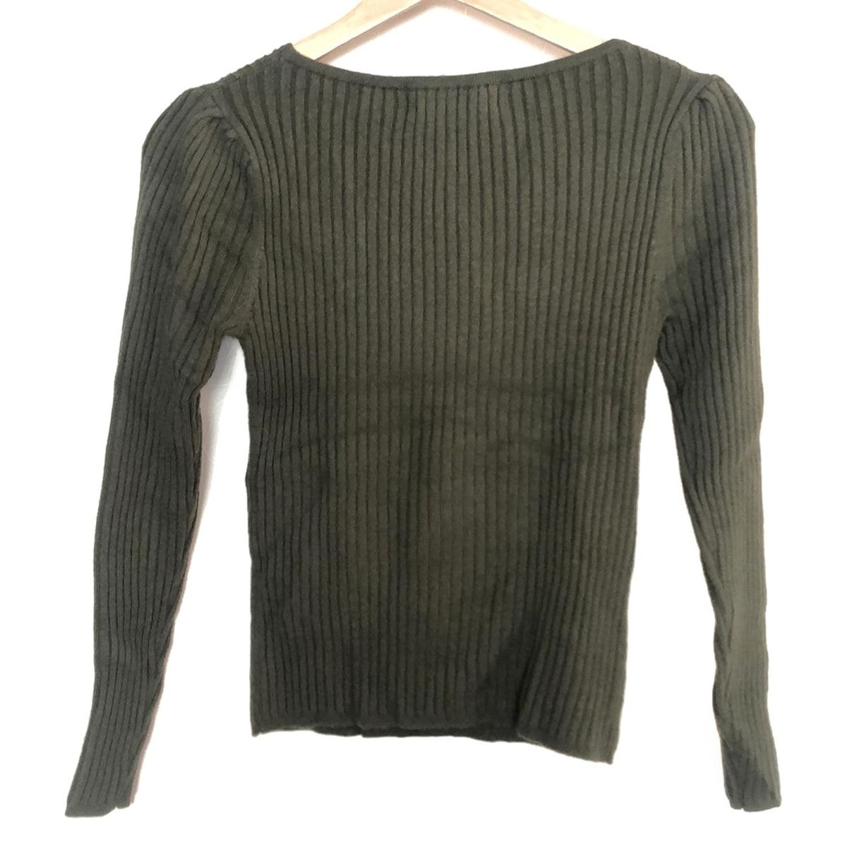 M S GRACY エムズグレイシー 長袖カットソー サイズ38 レディース - ダークグリーン クルーネック リボン