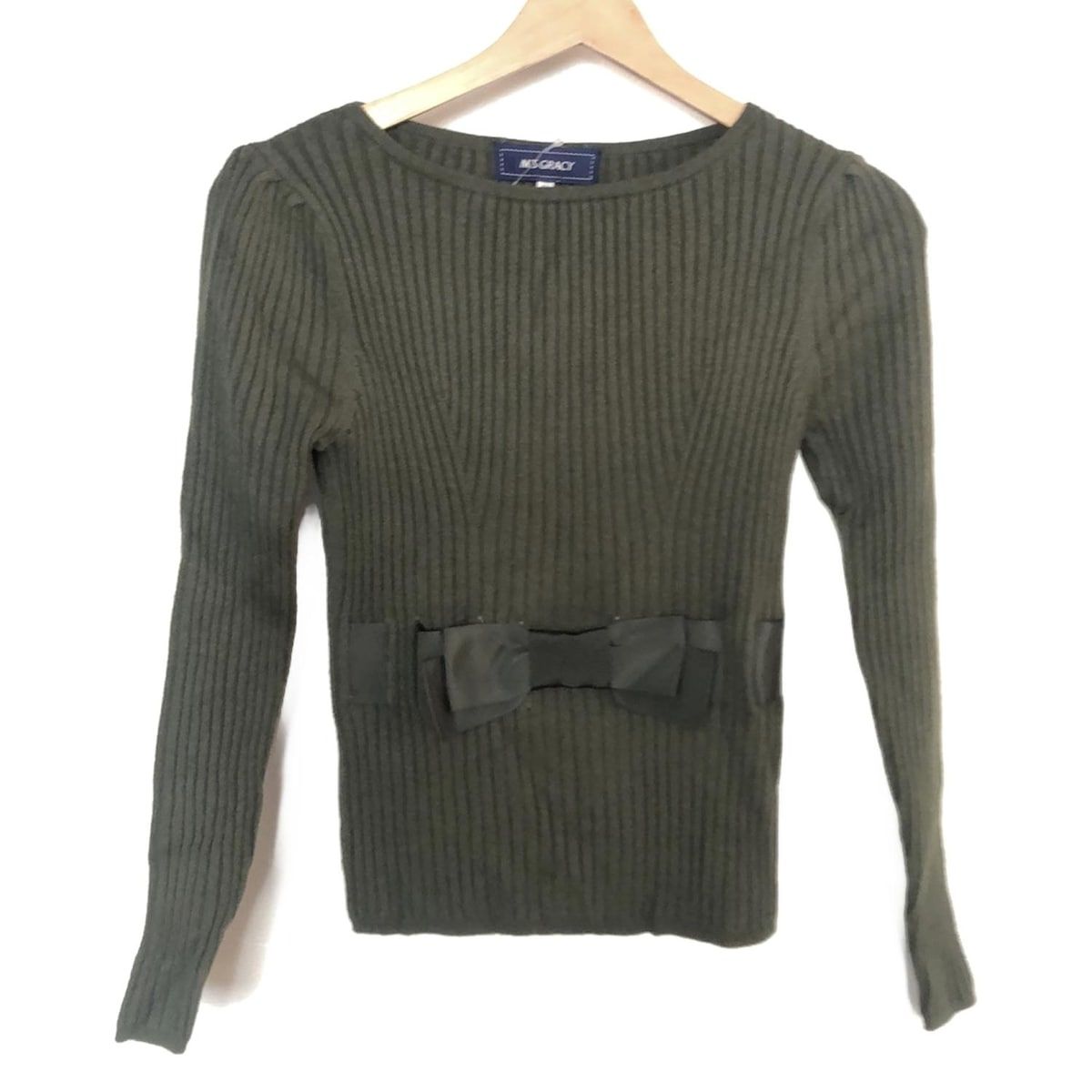 エムズグレイシー　チュニック　カットソー　リボン　38 M'S GRACY(エムズグレイシー) 長袖カットソー サイズ38 M レディース