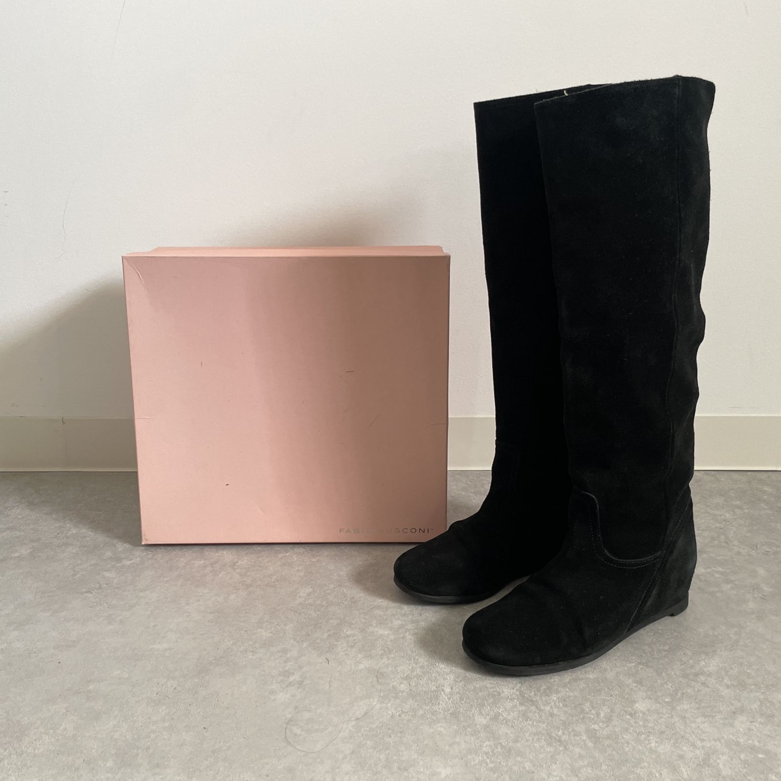  定価6万 FABIO RUSCONI VELOUR LONG BOOTS ファビオルスコーニ ベロア ロングブーツ ロングブーツ ブーツ